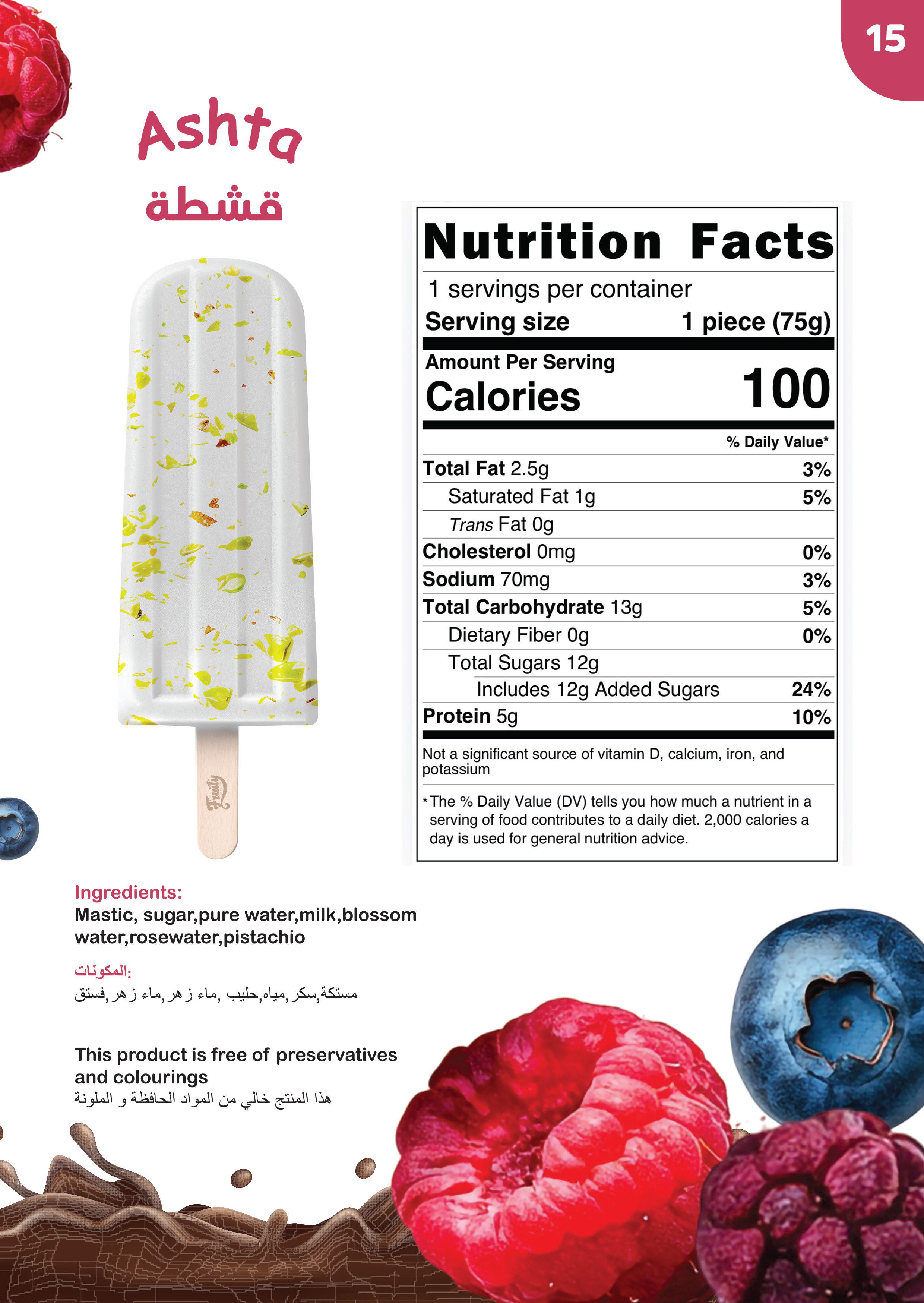 Fruity Fresh nutrition facts poster