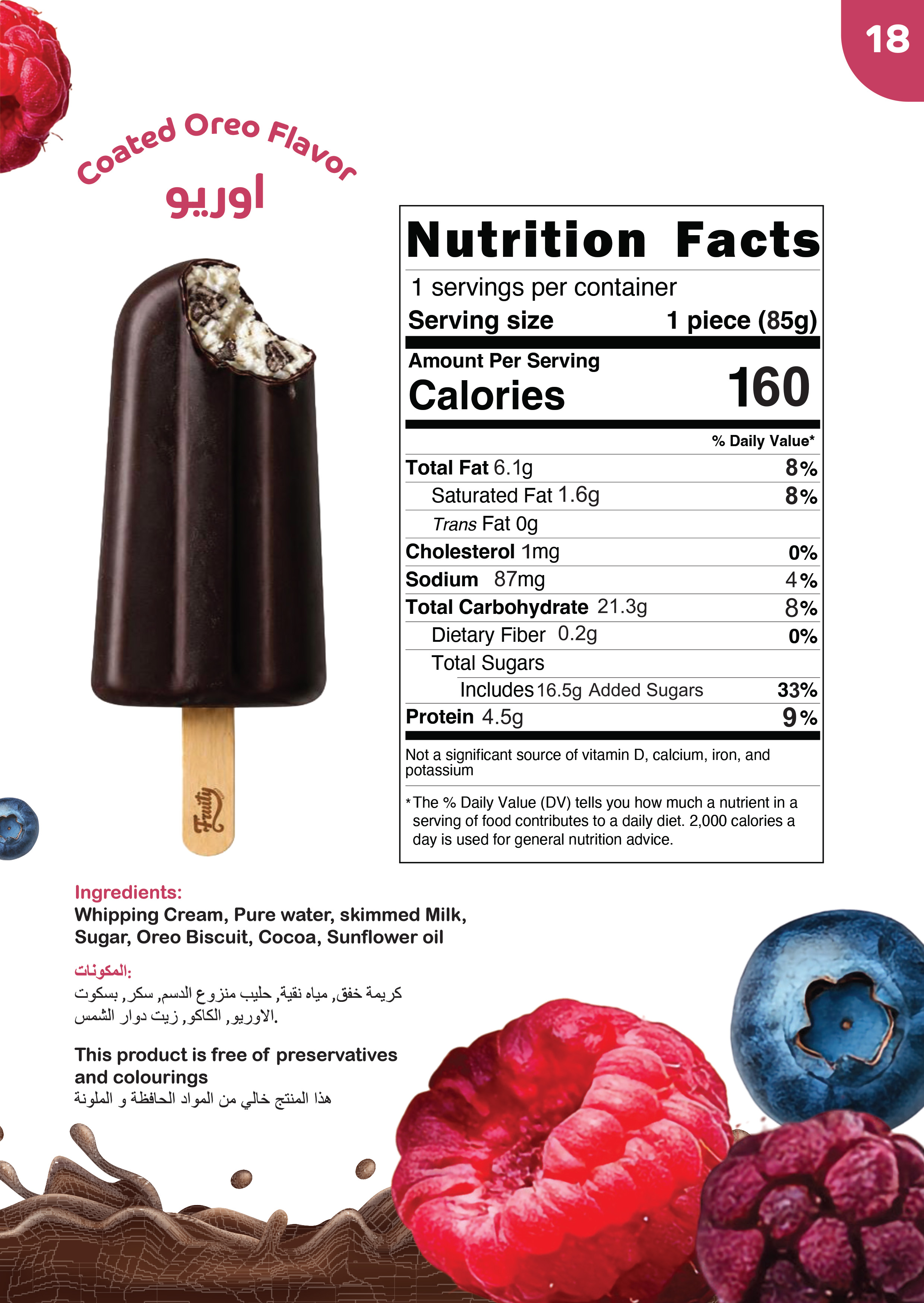 Fruity Fresh nutrition facts poster