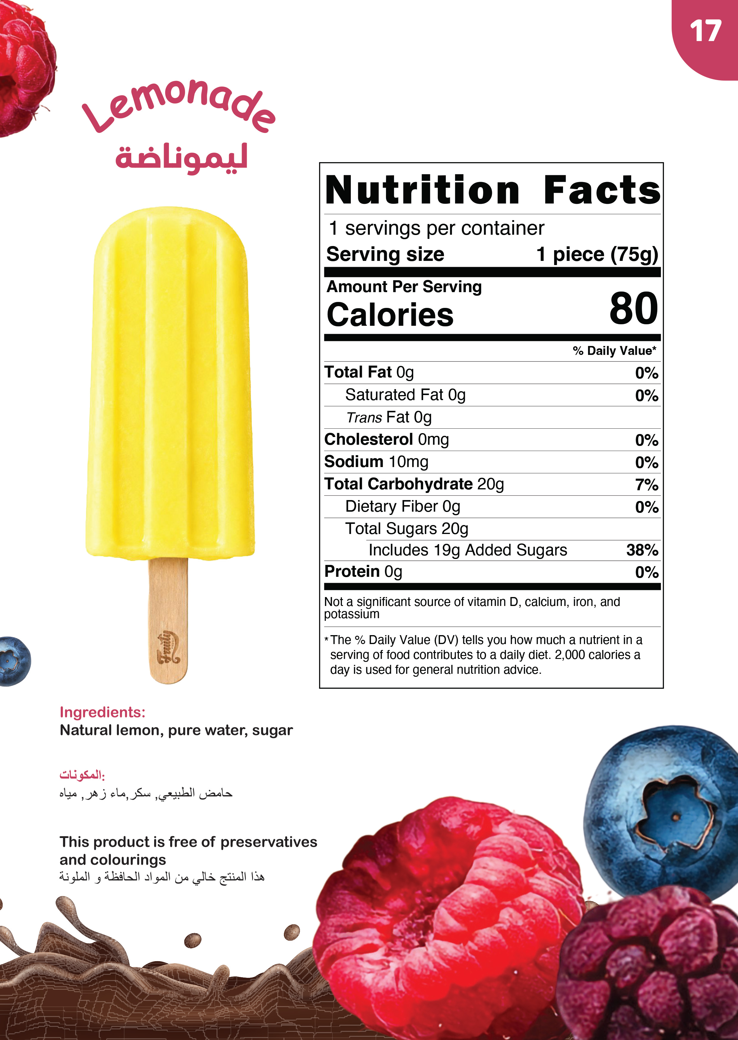 Fruity Fresh nutrition facts poster