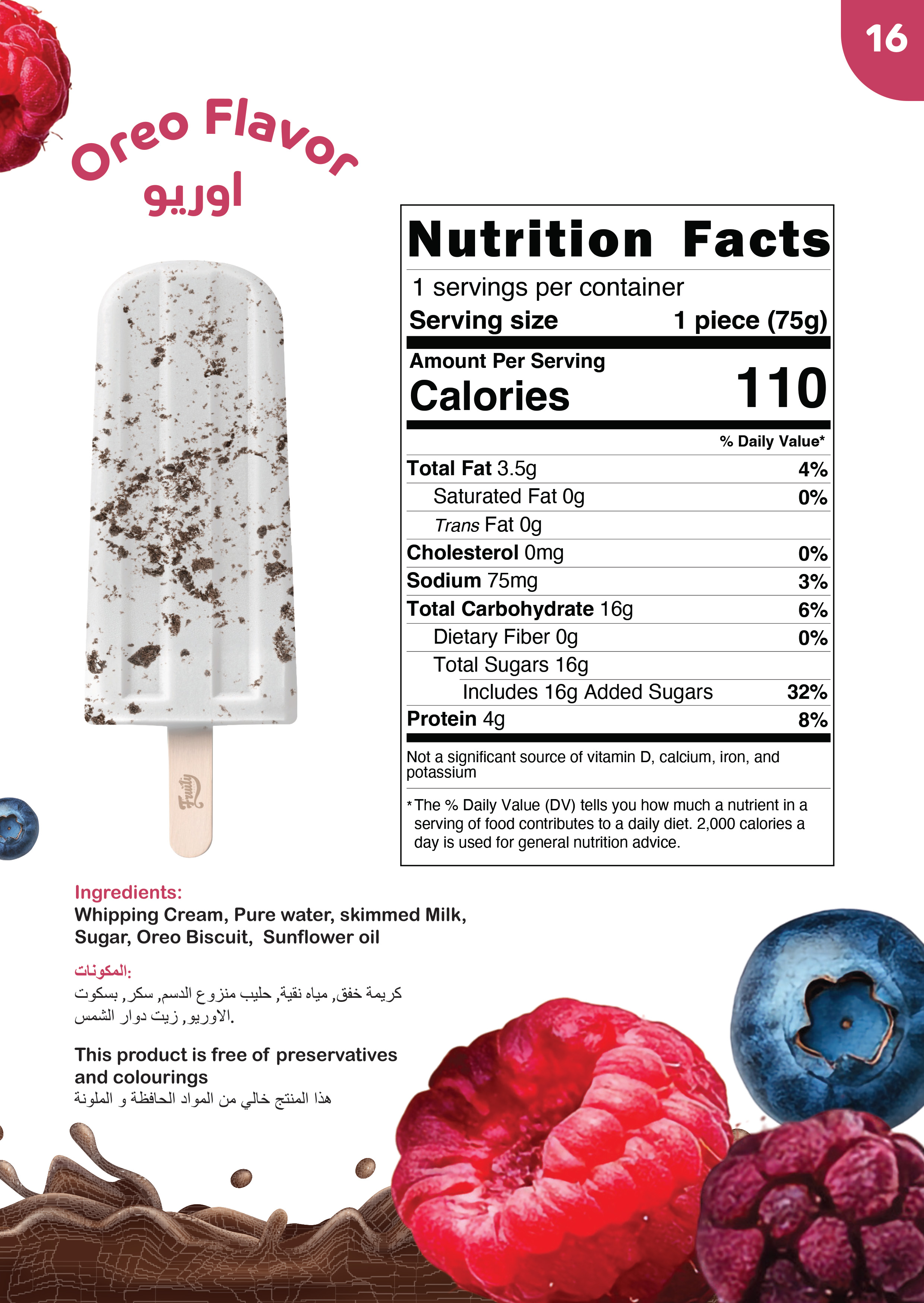 Fruity Fresh nutrition facts poster