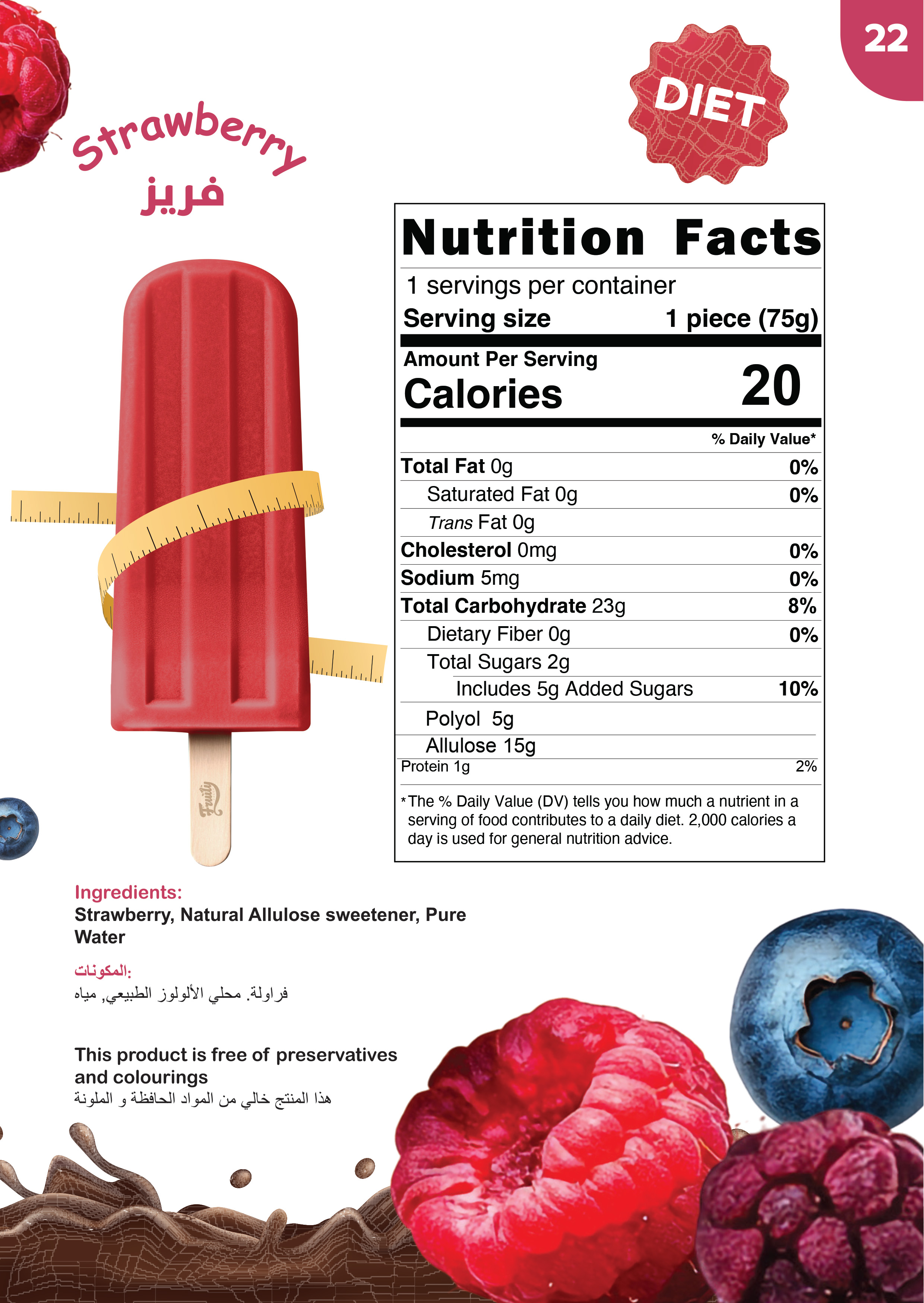 Fruity Fresh nutrition facts poster