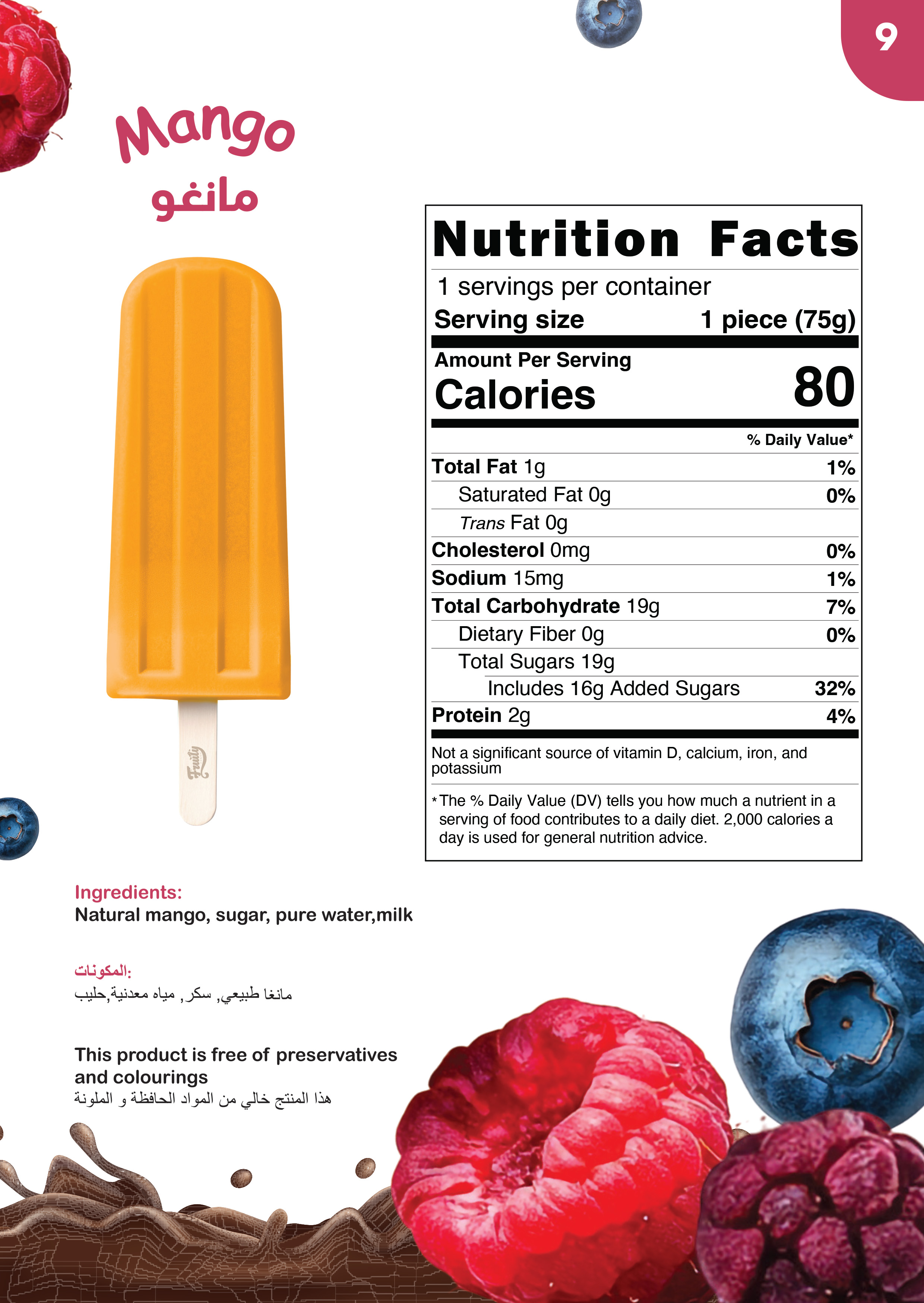 Fruity Fresh nutrition facts poster