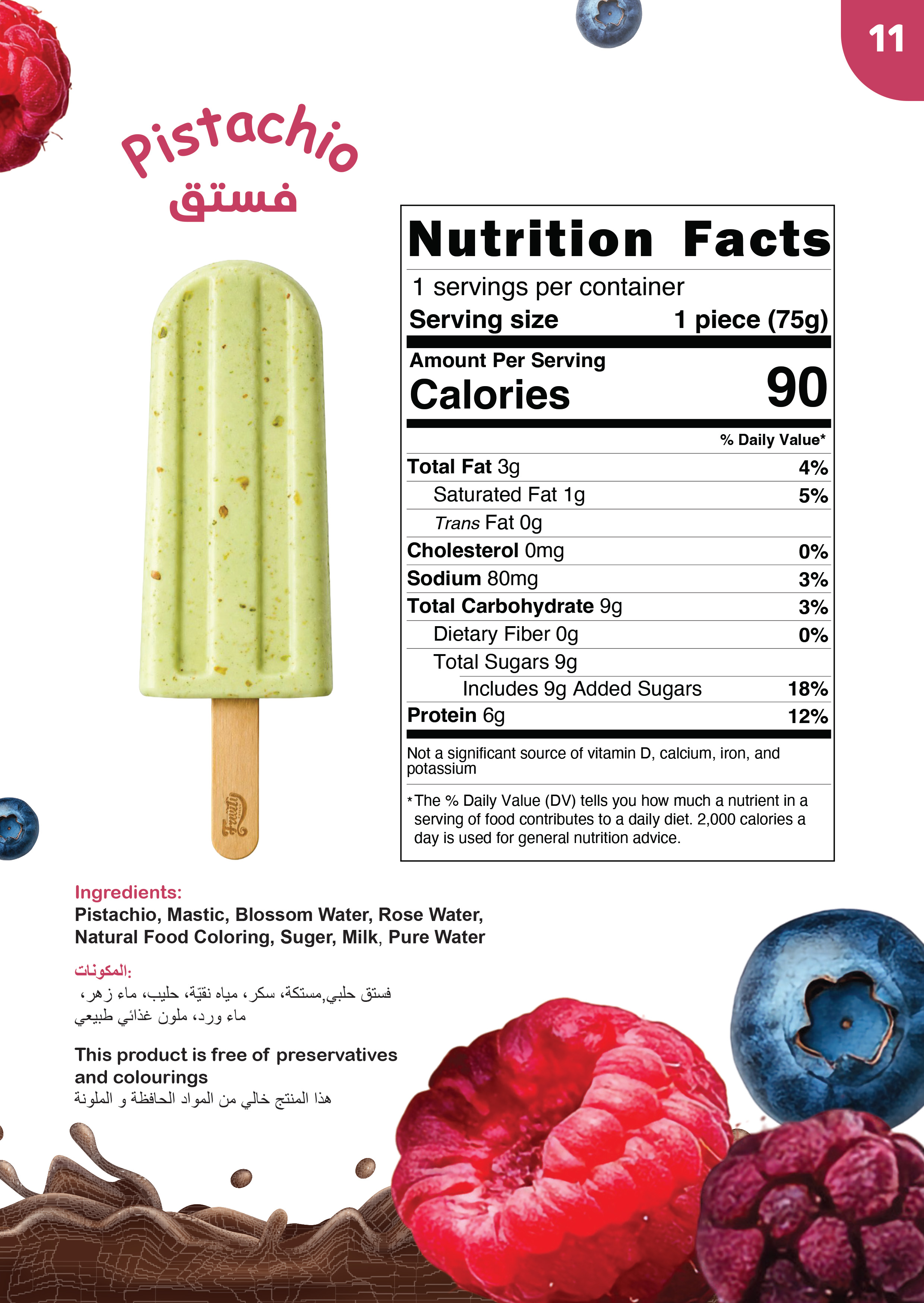 Fruity Fresh nutrition facts poster